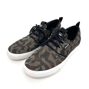 Supra The Flow Camo White Low Top Sneakers 8.5
